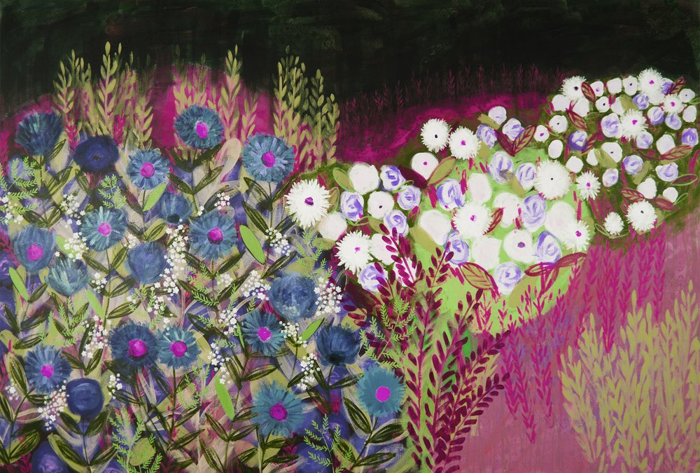 Livlig blomsterhave af Shelley Hampe