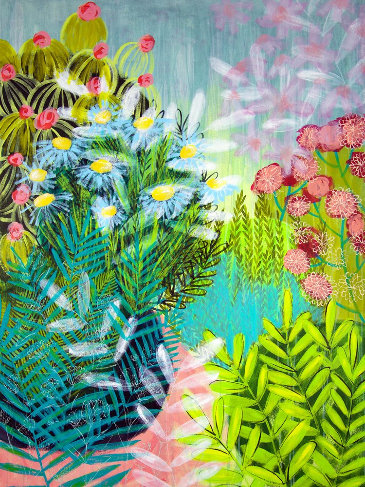 Livlige haveblomster af Shelley Hampe