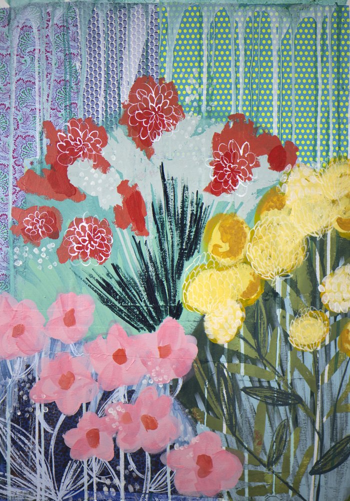 Farverige haveblomster af Shelley Hampe