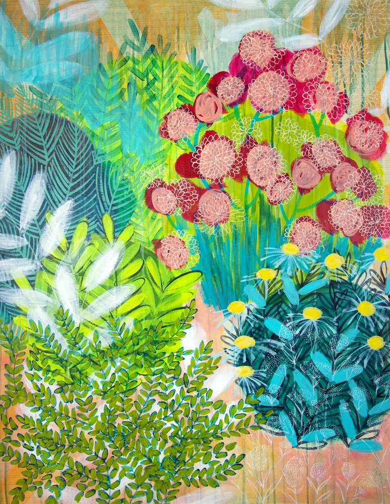 Livlige haveblomster af Shelley Hampe