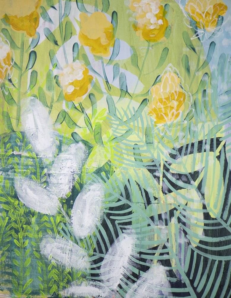 Gul blomsterhave af Shelley Hampe