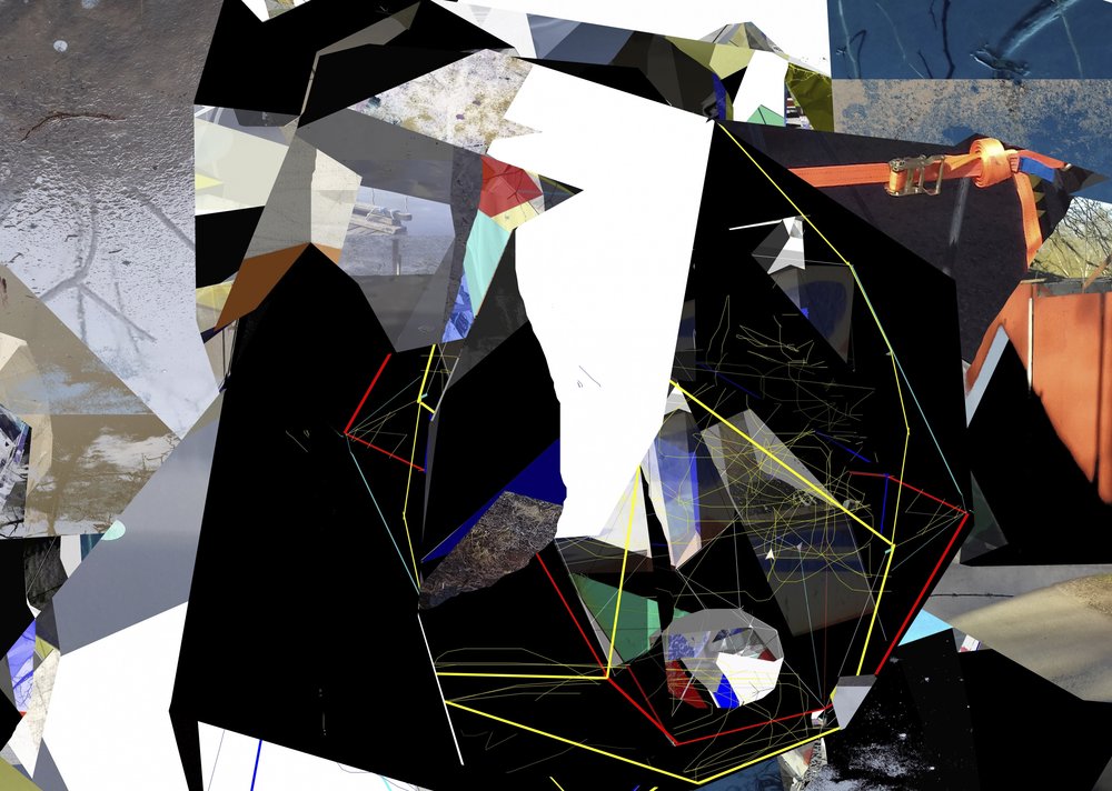 Abstrakt geometrisk collage af Stefan Fransson