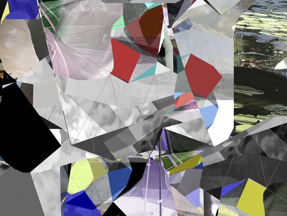 Abstrakt geometrisk landskab af Stefan Fransson
