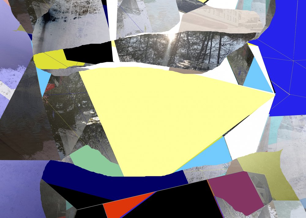 Abstrakt sollys-collage af Stefan Fransson