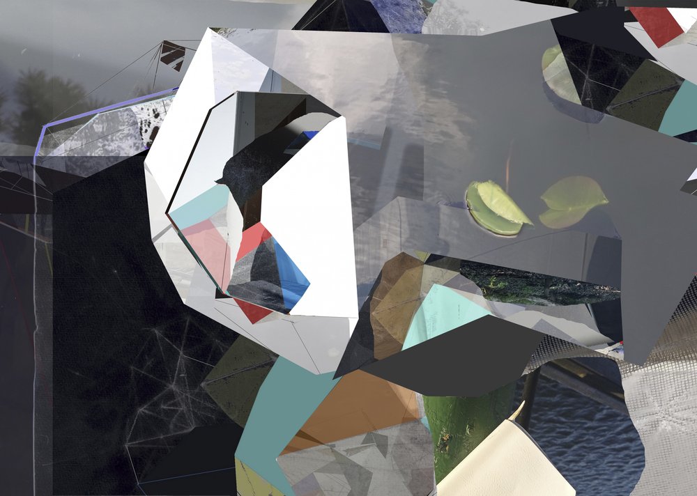 Fragmenteret geometrisk abstraktion af Stefan Fransson