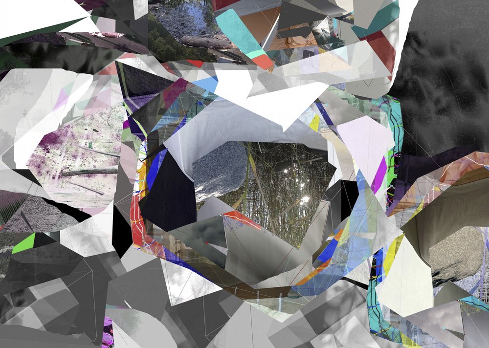 Geometrisk abstrakt collage af Stefan Fransson