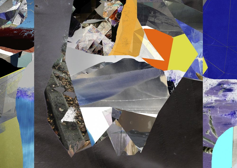 Levende abstrakt collage af Stefan Fransson