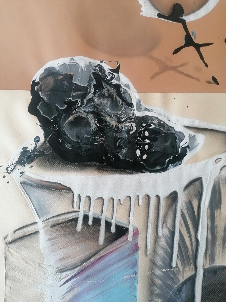Mørkt surrealistisk kranium af Stefano Mazzolini