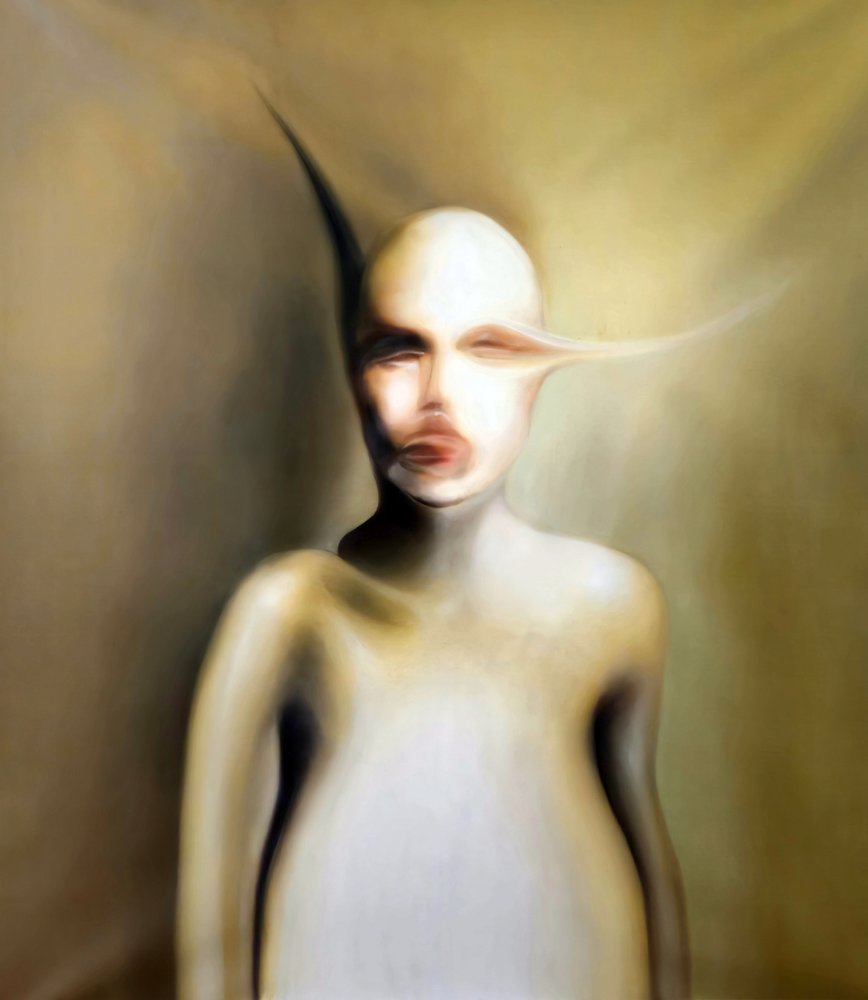Forvrænget surrealistisk portræt af Stefano Mazzolini