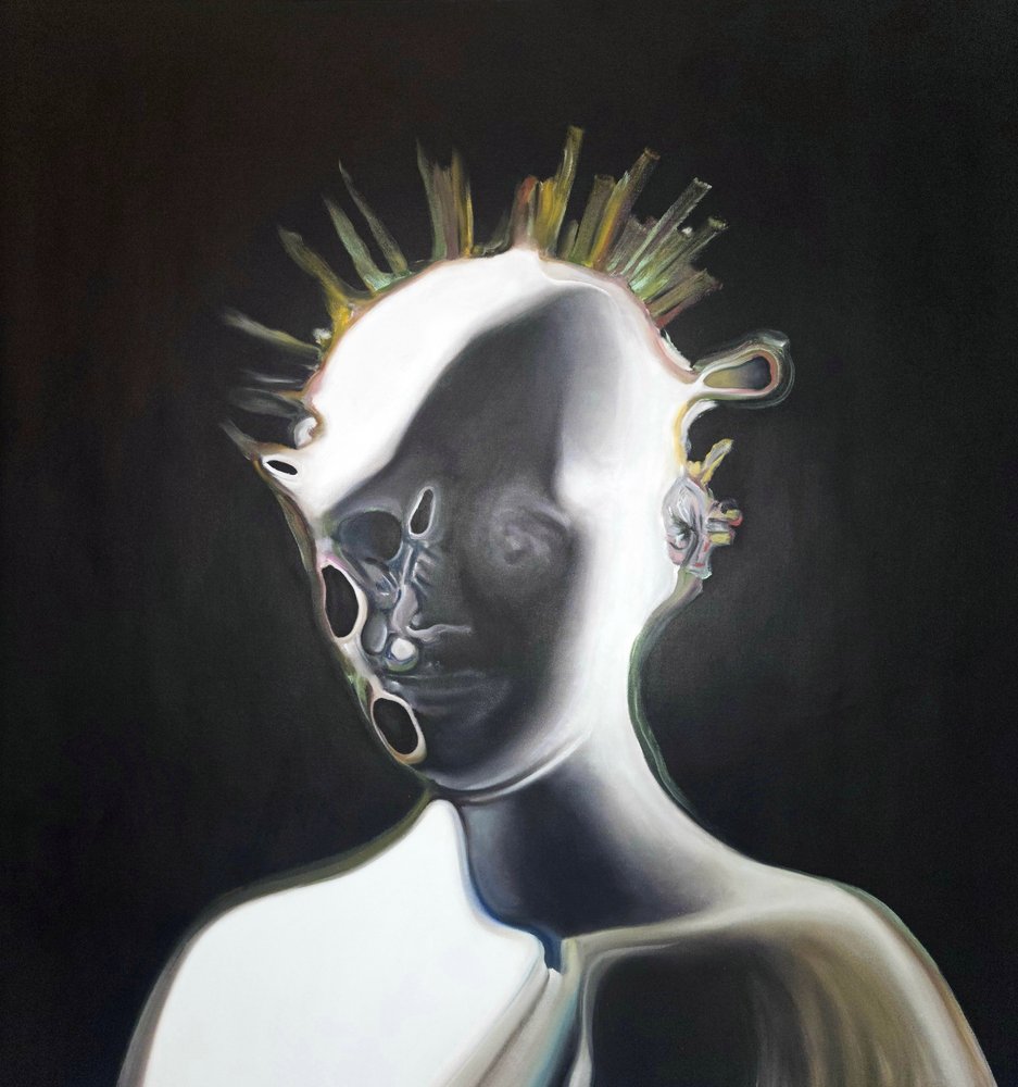 Surrealistisk abstrakt portræt af Stefano Mazzolini