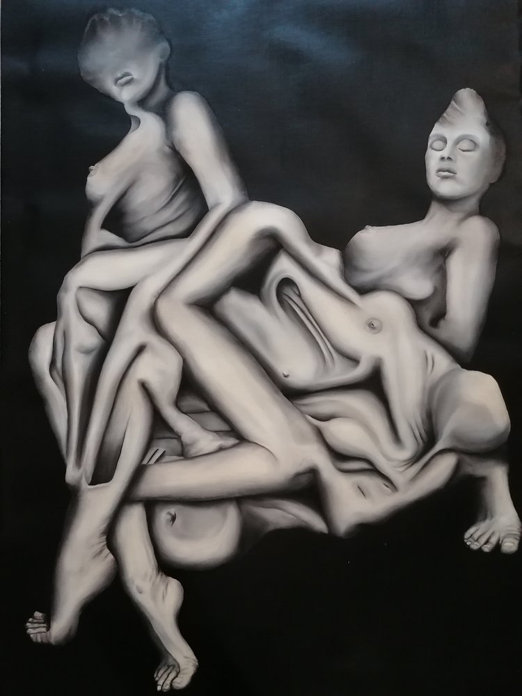 Surrealistiske sammenflettede figurer af Stefano Mazzolini