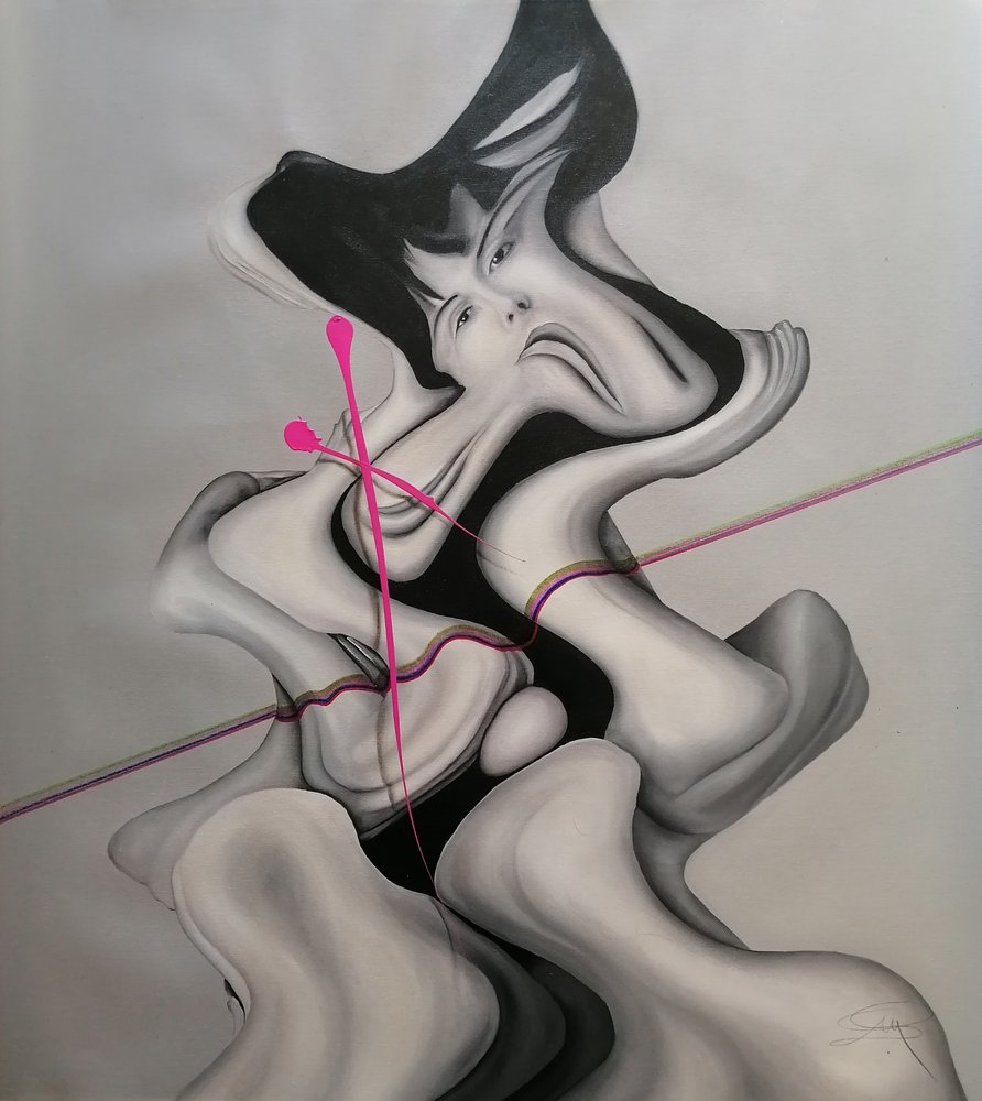 Surrealistisk flydende kvinde af Stefano Mazzolini