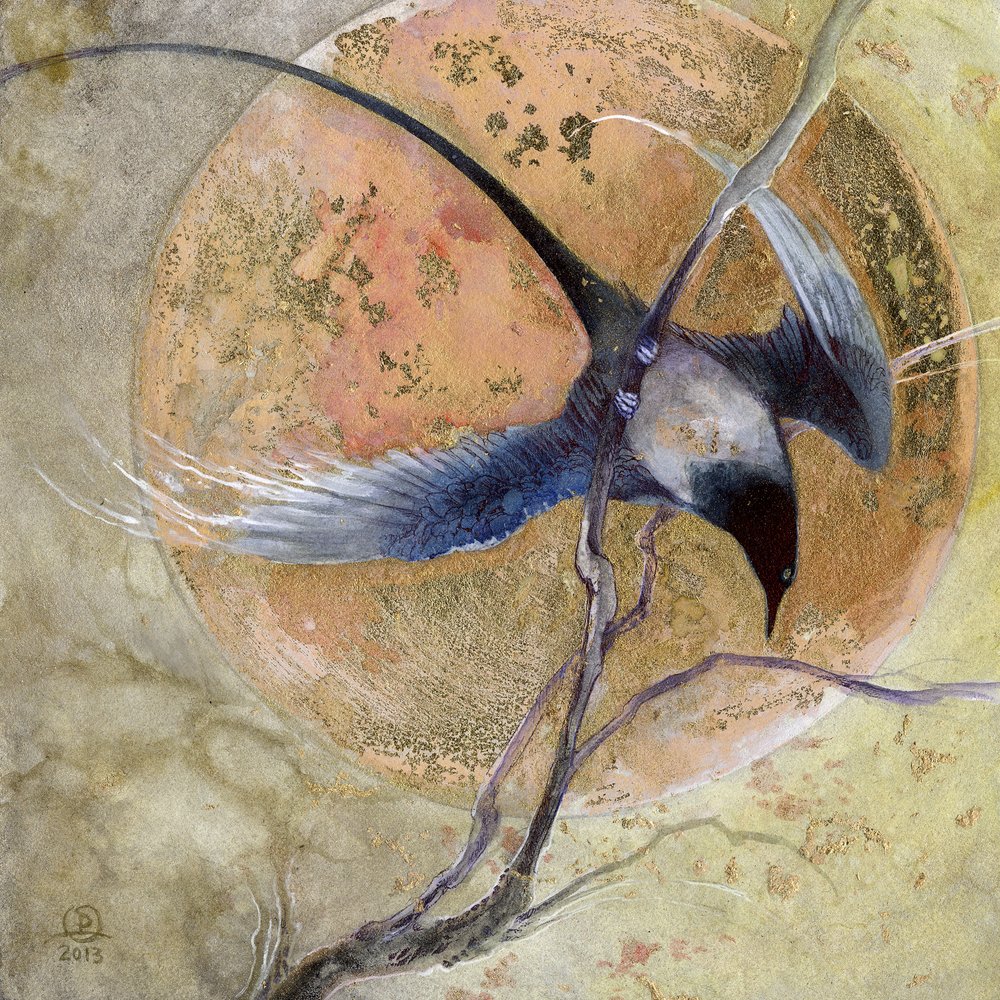 Blue Bird Golden Moon af Stephanie Law