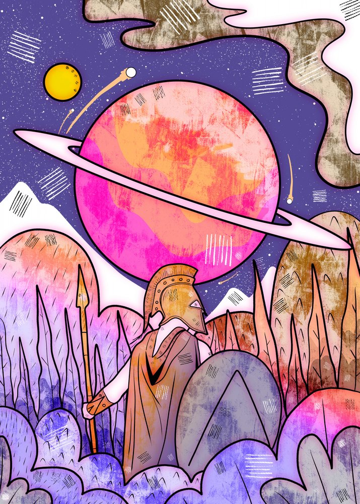 Spartansk kriger kosmisk planet af Stephen Wade