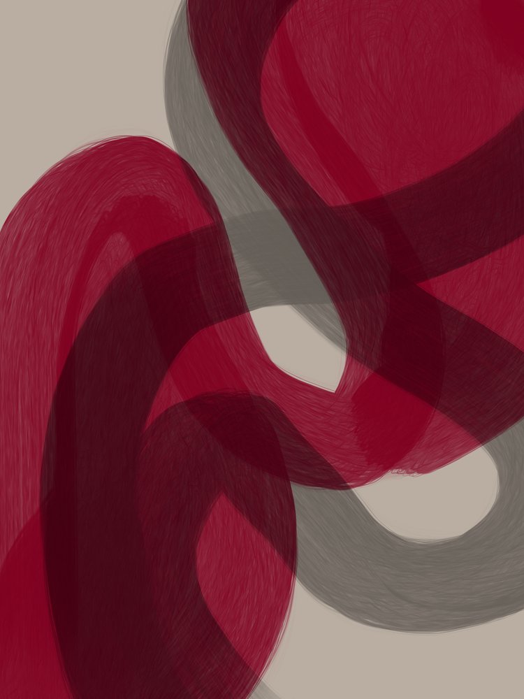 Abstrakt Crimson Flow af Studio Palette