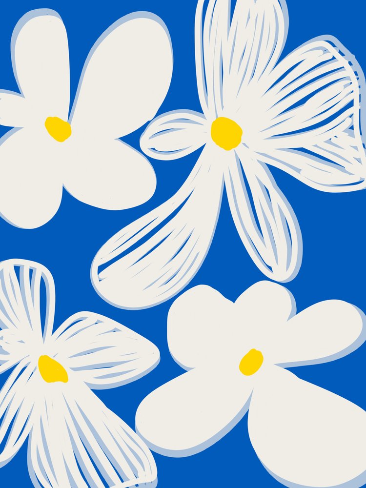Munter hvid blomstring af Studio Palette