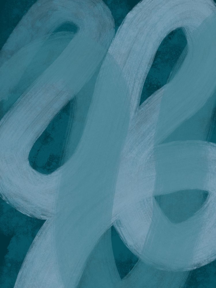 Abstrakt i flydende blågrøn af Studio Palette