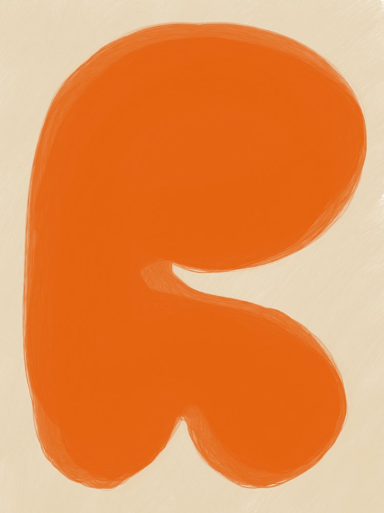 Blød orange abstrakt form af Studio Palette