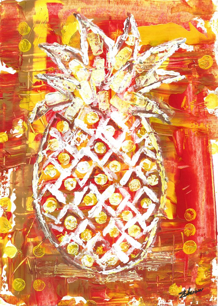 Livlig tropisk ananas af Sunet Theron
