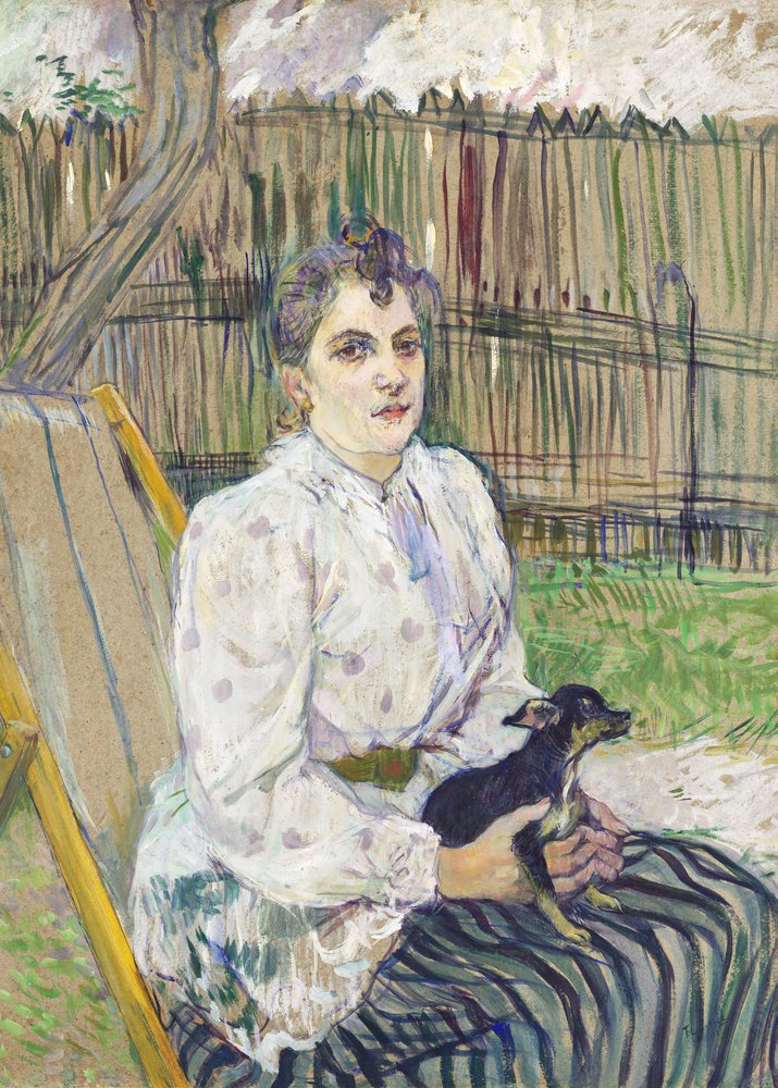 Damen med hunden (1891) af TOULOUSE LAUTREC