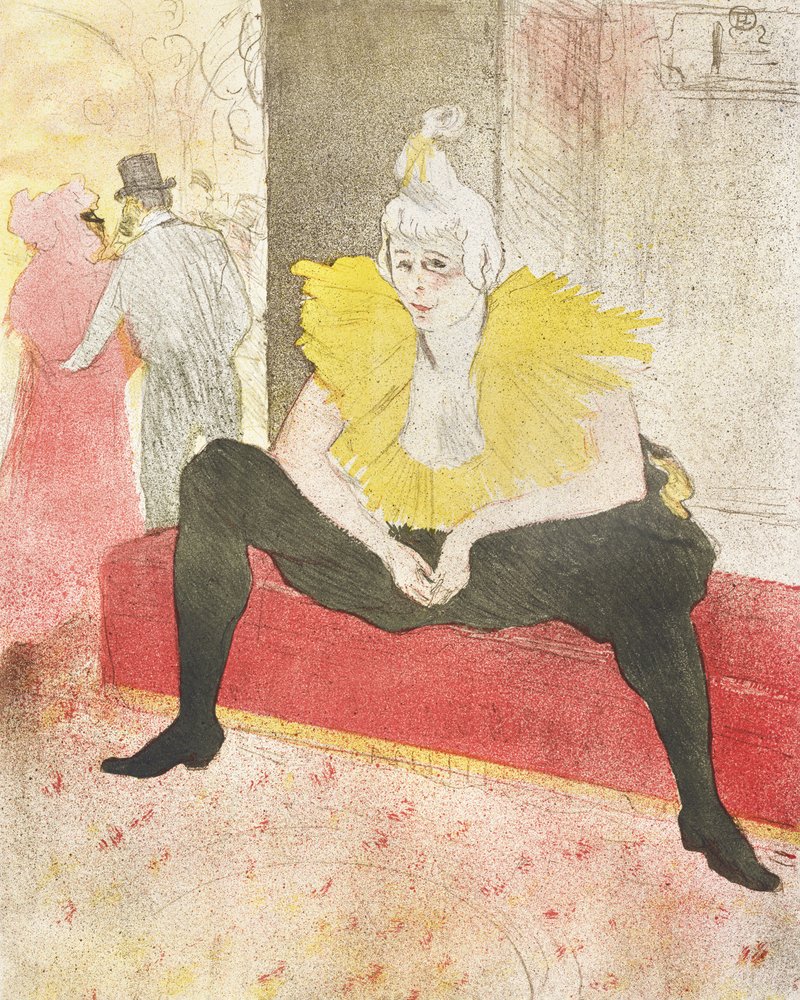 Den siddende klovninde (frøken Cha U Kao) (1896) af TOULOUSE LAUTREC