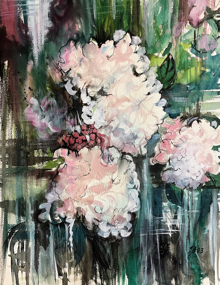 Drømmende, blomsteragtig abstraktion af Tanya Lundmark