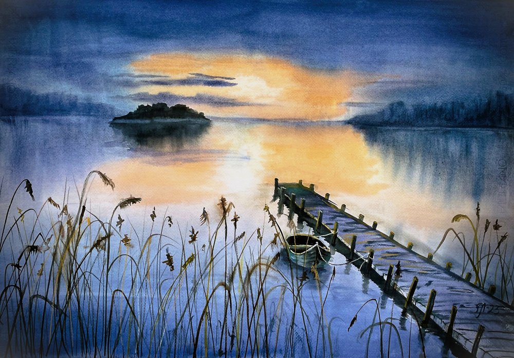 Sunset Lake-molen af Tanya Lundmark