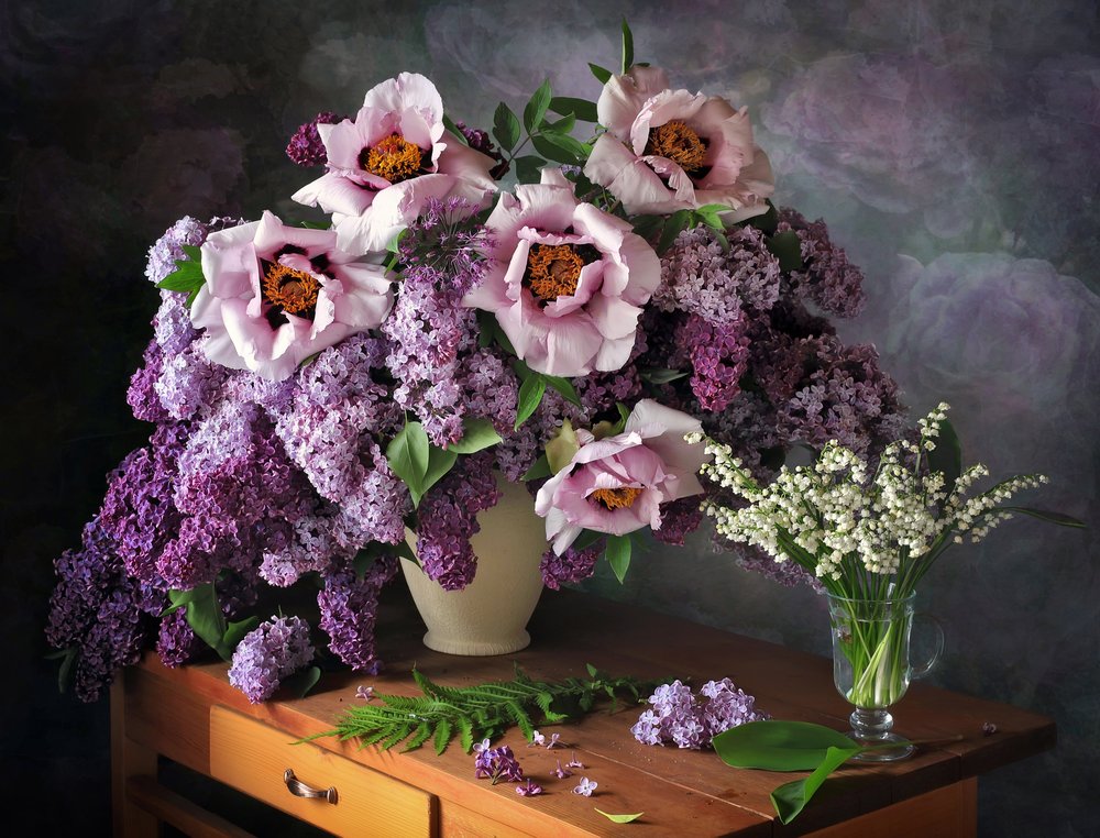 Forårsblomster-stilleben af Tatyana Skorokhod