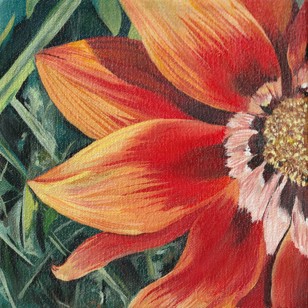 Strålende orange blomst af Viccy Wanliss