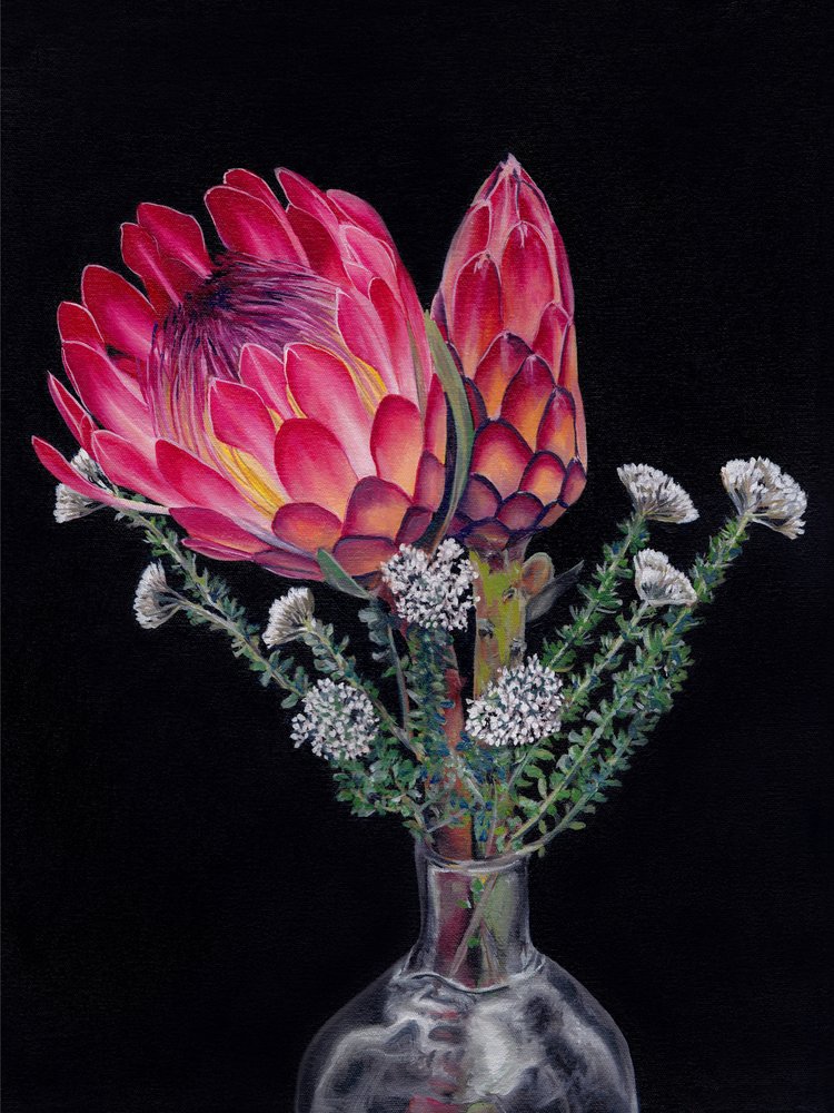 Farverig Protea-buket af Viccy Wanliss