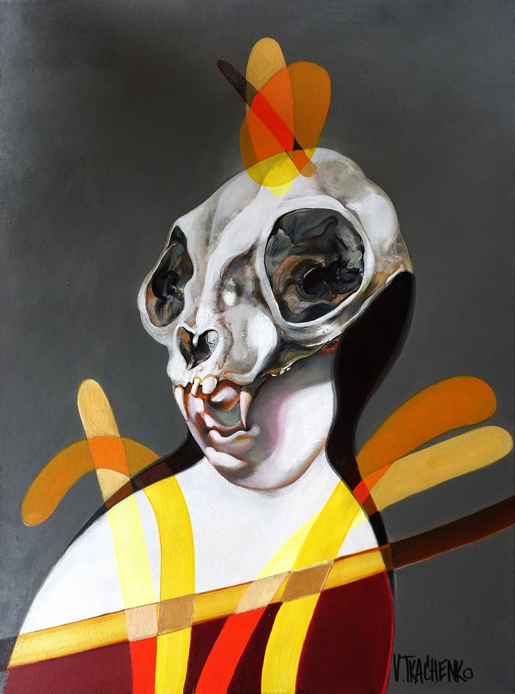 Abstrakt kraniumfigur af Victor Tkachenko