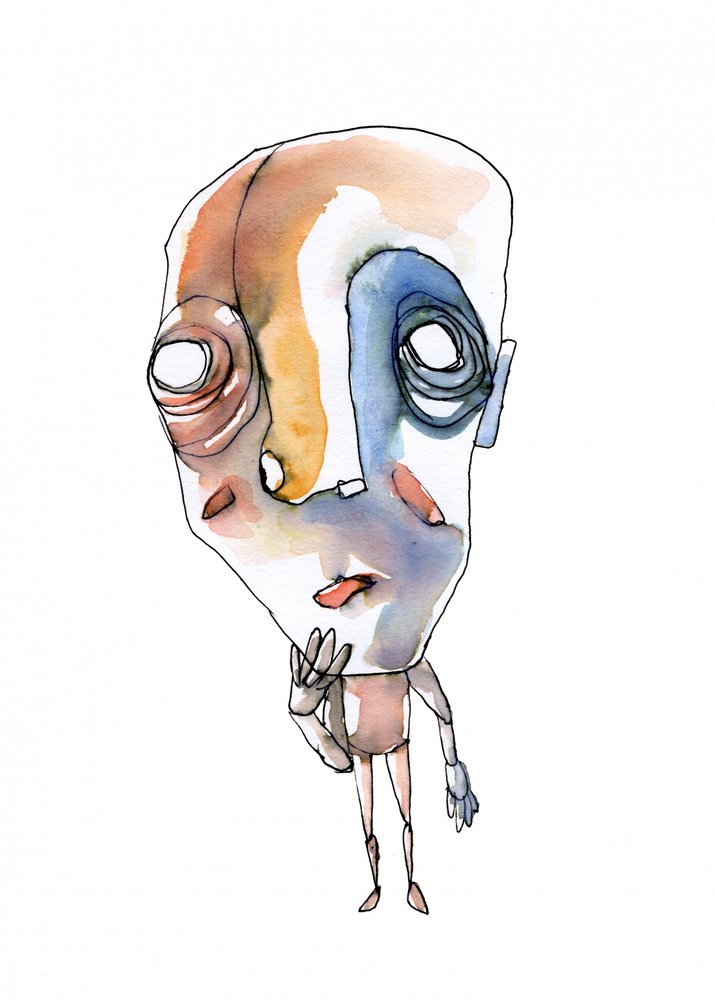 Tænksom, abstrakt figur af Wildemar Doomgriever