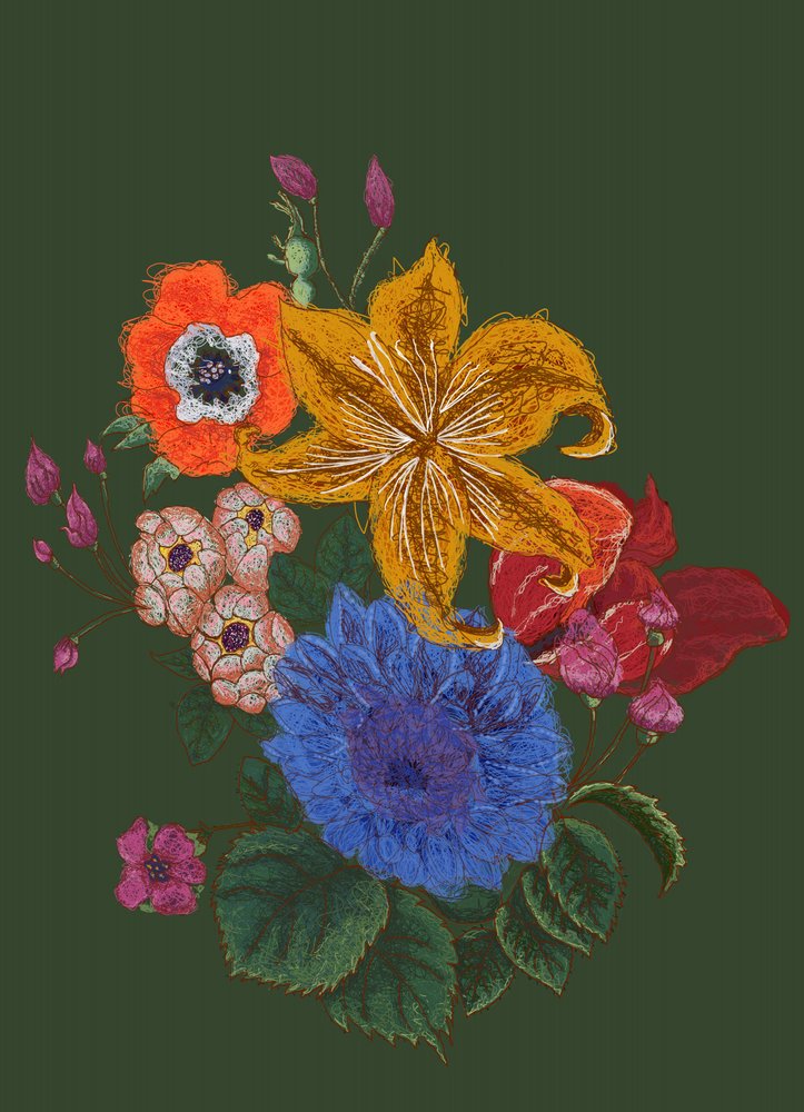 Farverig blomsterbuket af XHOZUCAN
