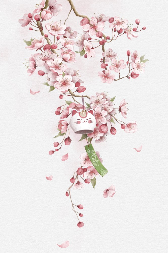 Sakura Lucky Cat-klokke af Xuan Thai