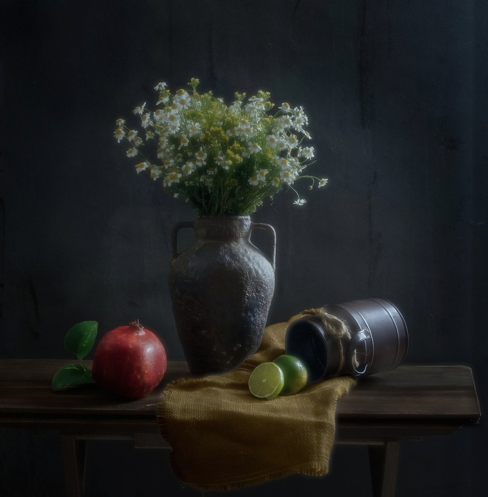 Rustikt blomsterstilleben af Yinan F.