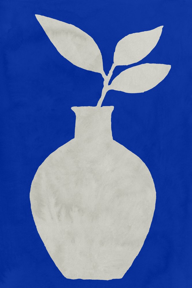 Blå botanisk vase af cartissi