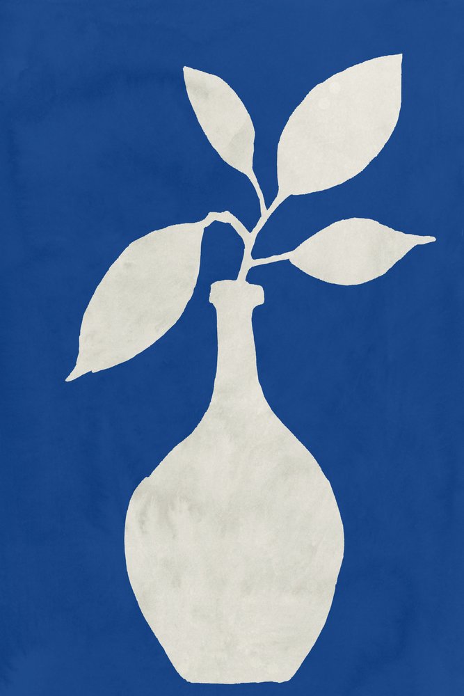 Blå botanisk vase af cartissi