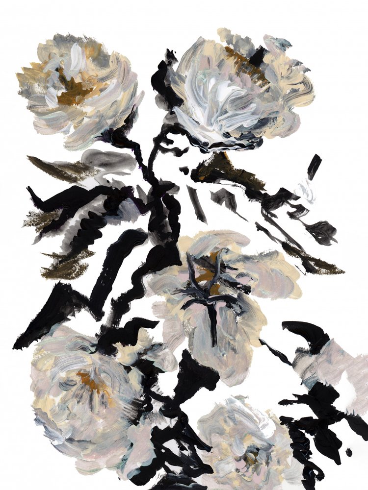 Dramatisk, abstrakt blomstermotiv af cartissi