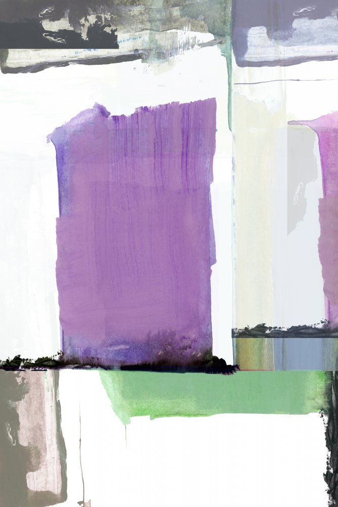 Moderne, lilla og grøn abstrakt kunst af cartissi