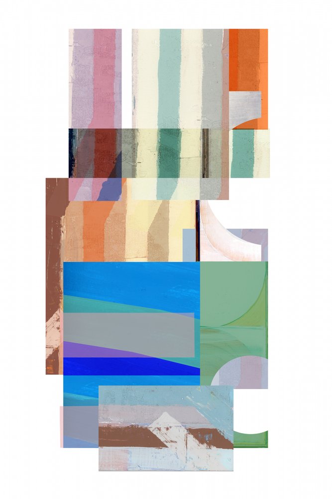 Afdæmpet geometrisk collage af cartissi