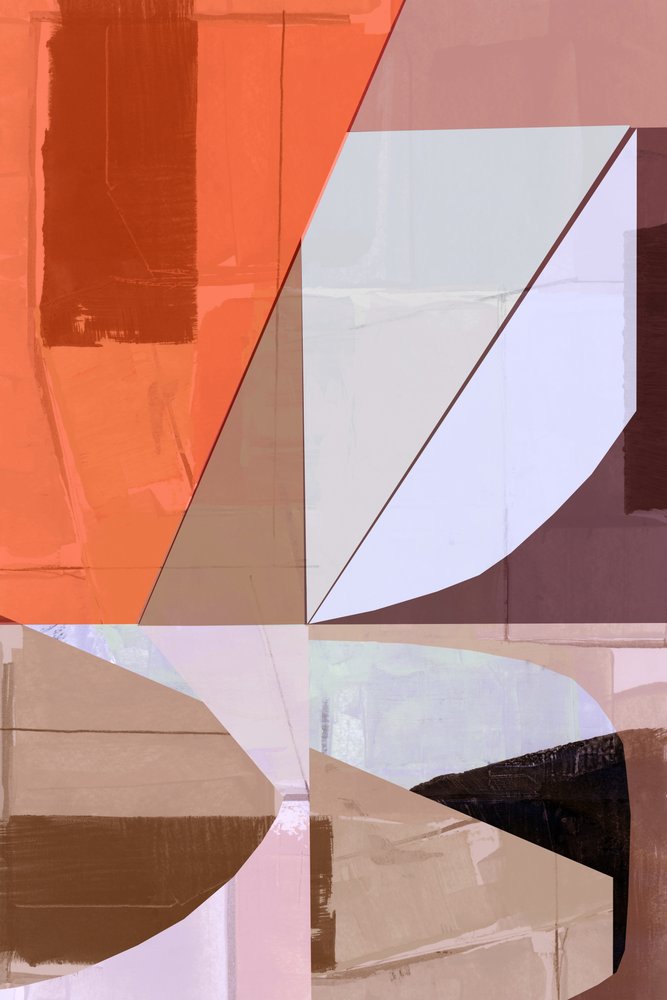 Orange geometrisk abstraktion af cartissi