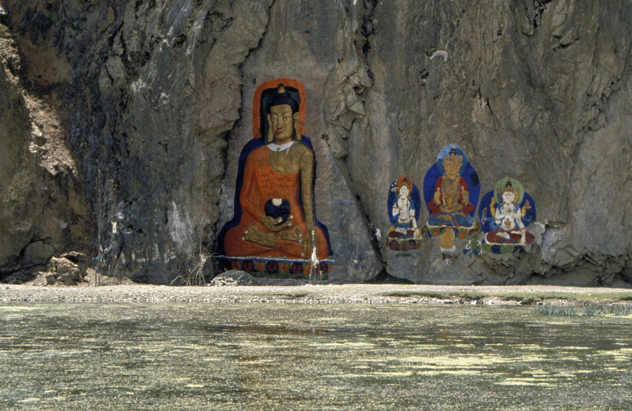 Buddhistiske klippemalerier i Tibet af Unknown