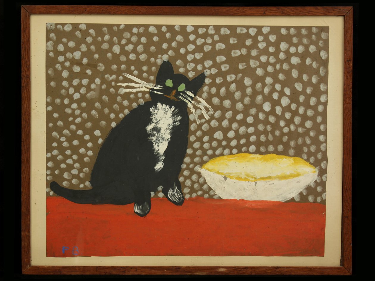 Cat af Pat Berrisford, 6 år, 1948 (plakatmaling på papir) af Unknown