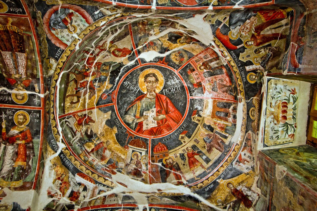 Loftet i St Marys Church, Leusa, Albanien af Unknown