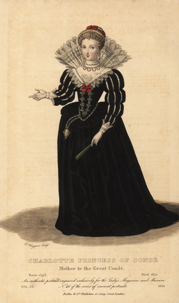Charlotte Marguerite de Montmorency, prinsesse af Conde, mor til den store Conde, 1593-1650 af Unknown