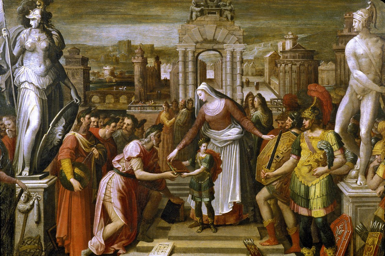 Frankrig - Oise - afdeling 60 - Beauvais - DR. Oise Departmental Museum - History of Artemis: Præsentationen af ​​bogen og lepee - af Antoine Caron (1521-1599) (kunstner af Beauvais) af Unknown