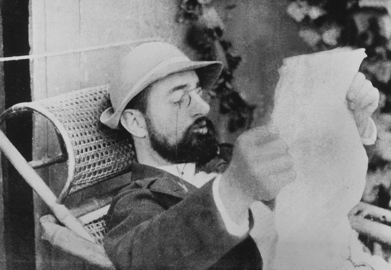 Fransk maler Henri De Toulouse-Lautrec (1864-1901) læsepapir, foto af Alfred Natanson C. 1895 af Unknown