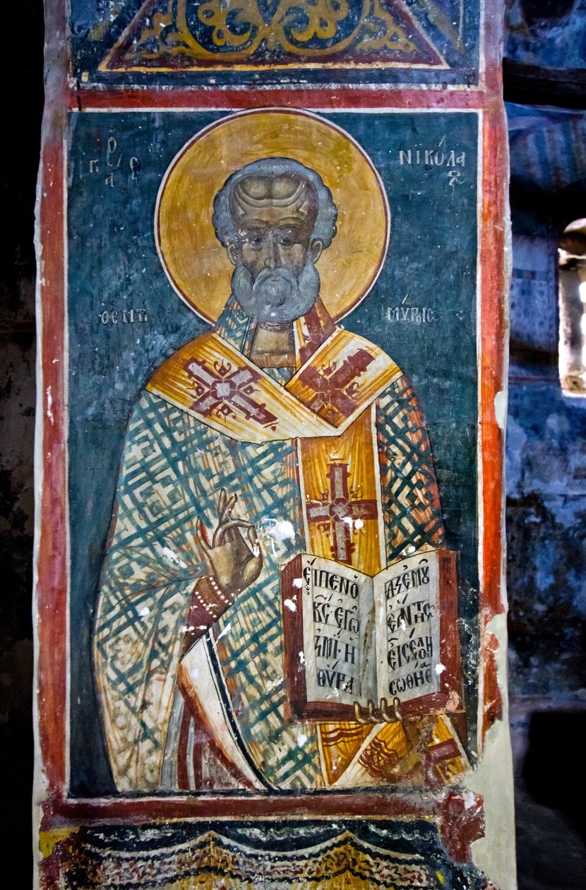 Fresco i kirken St Mary of Blachernae, Berati Castle, Albanien af Unknown