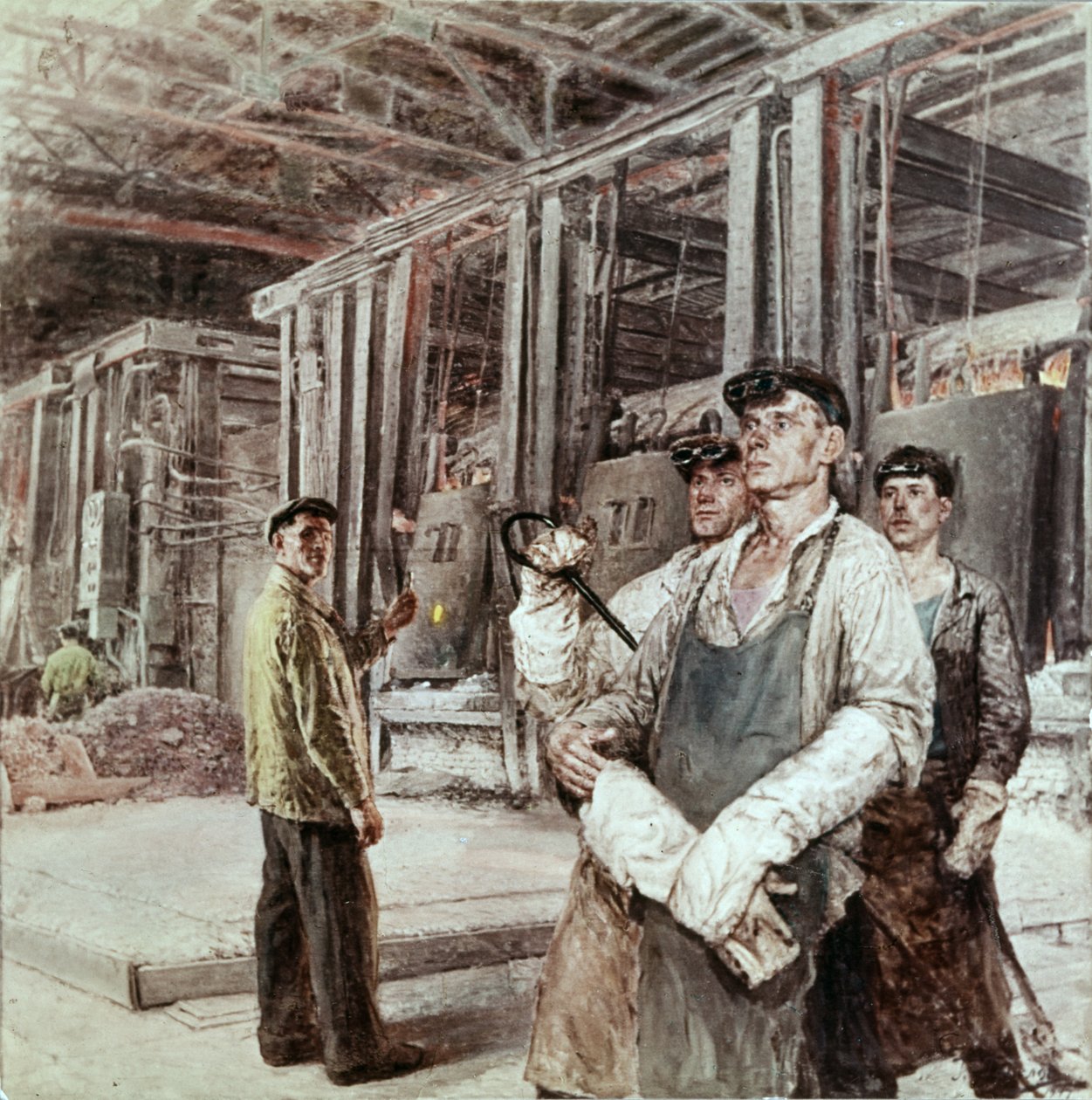 Gussarov, Berømt stålsmelter af hammer- og seglstålmøllen og hans brigade af G, Gorelov, Social Realism. af Unknown