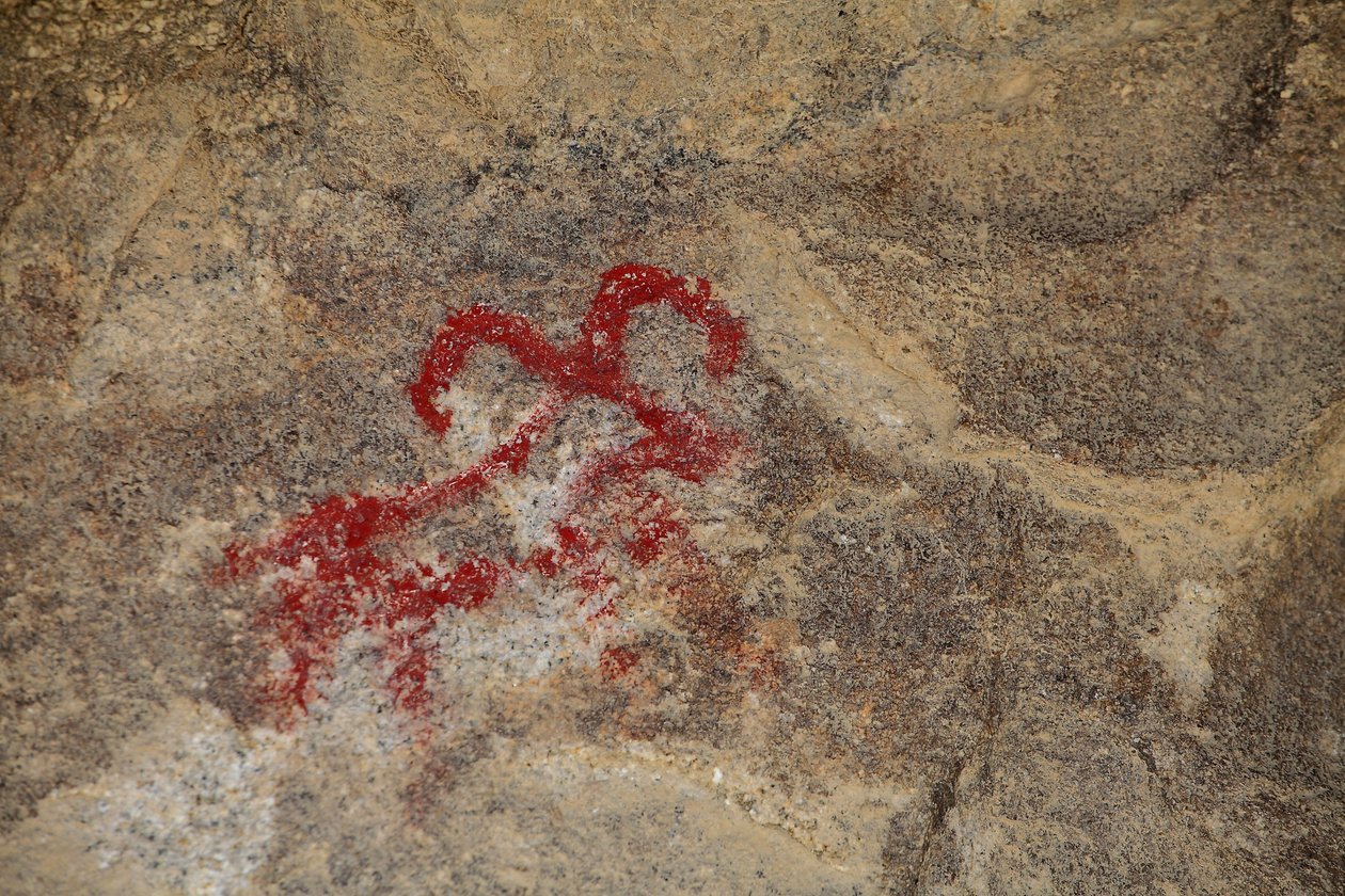 Indiske Petroglyffer i Nordamerika. Maleri tilføjet i 50